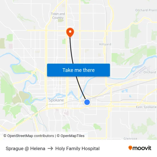 Sprague @ Helena to Holy Family Hospital map