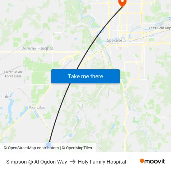 Simpson @ Al Ogdon Way to Holy Family Hospital map