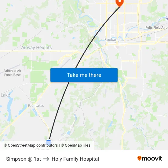 Simpson @ 1st to Holy Family Hospital map