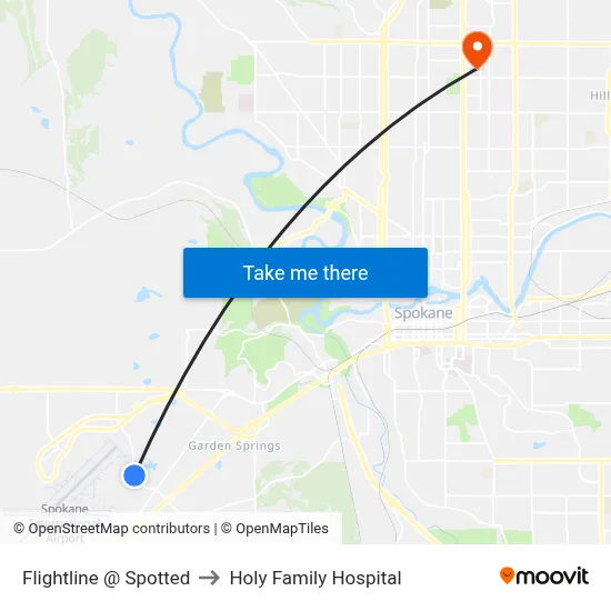 Flightline @ Spotted to Holy Family Hospital map