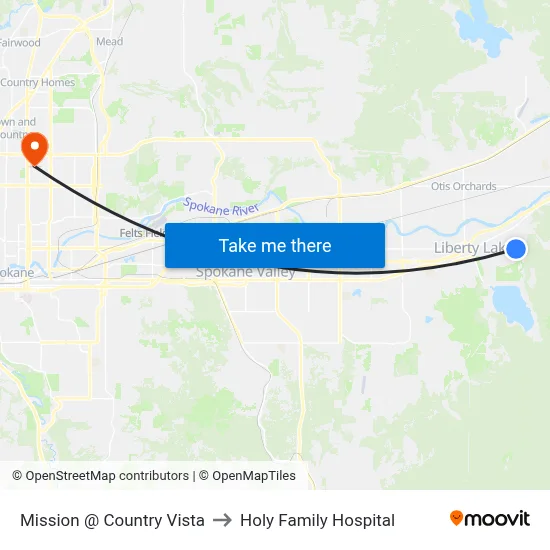 Mission @ Country Vista to Holy Family Hospital map