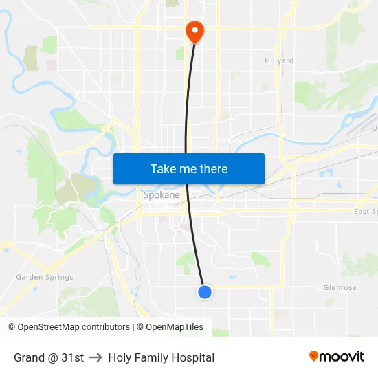 Grand @ 31st to Holy Family Hospital map