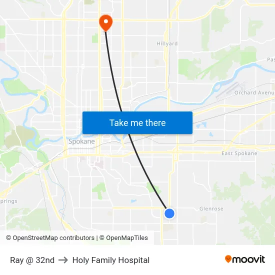 Ray @ 32nd to Holy Family Hospital map