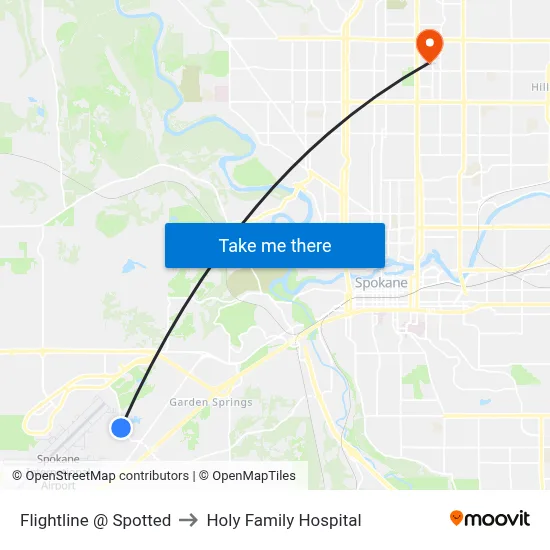 Flightline @ Spotted to Holy Family Hospital map