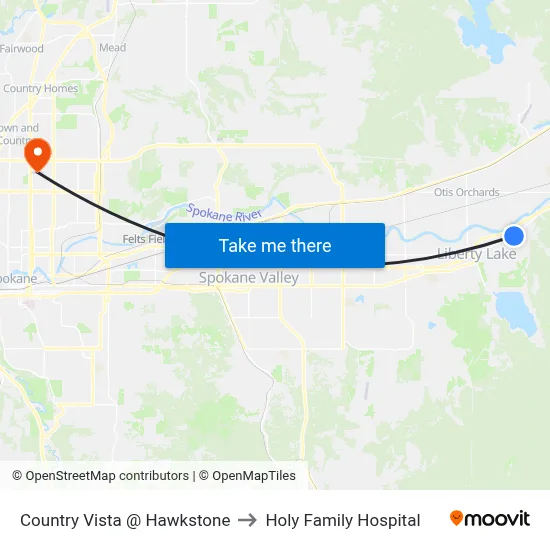 Country Vista @ Hawkstone to Holy Family Hospital map