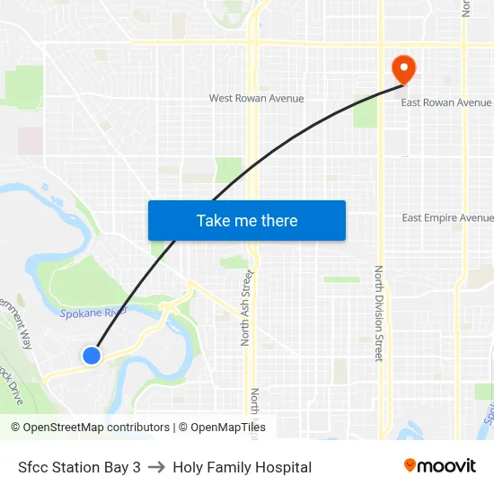Sfcc Station Bay 3 to Holy Family Hospital map