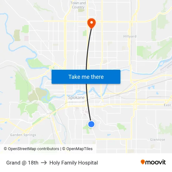 Grand @ 18th to Holy Family Hospital map