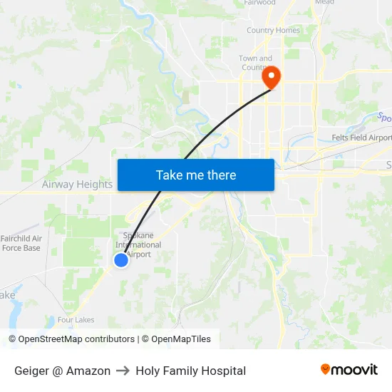 Geiger @ Amazon to Holy Family Hospital map