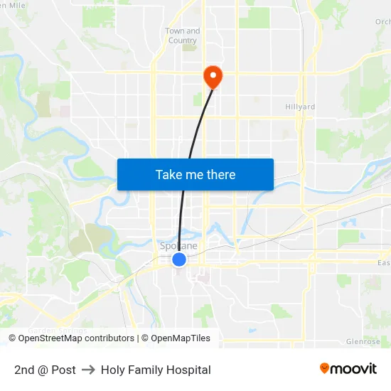 2nd @ Post to Holy Family Hospital map