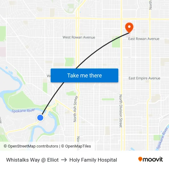 Whistalks Way @ Elliot to Holy Family Hospital map