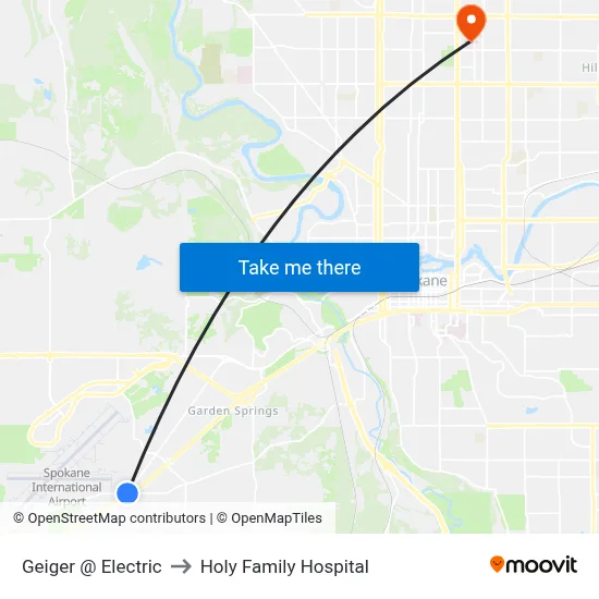Geiger @ Electric to Holy Family Hospital map