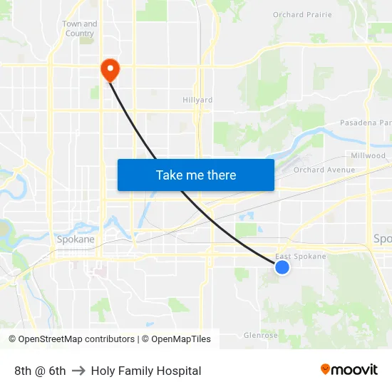 8th @ 6th to Holy Family Hospital map