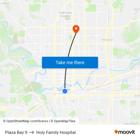 Plaza Bay 9 to Holy Family Hospital map