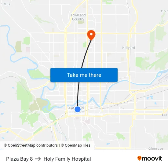 Plaza Bay 8 to Holy Family Hospital map