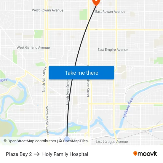 Plaza Bay 2 to Holy Family Hospital map