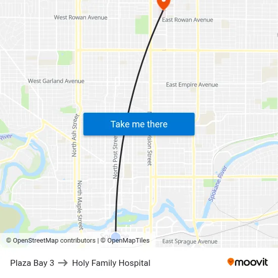 Plaza Bay 3 to Holy Family Hospital map