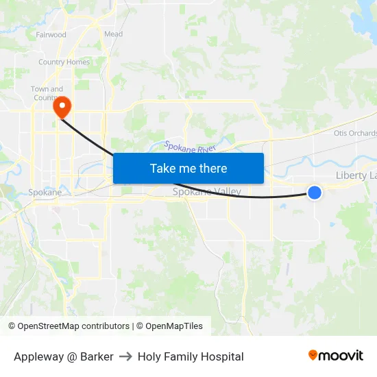 Appleway @ Barker to Holy Family Hospital map