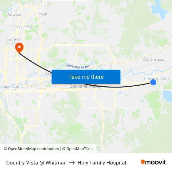 Country Vista @ Whitman to Holy Family Hospital map