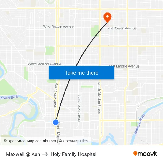 Maxwell @ Ash to Holy Family Hospital map