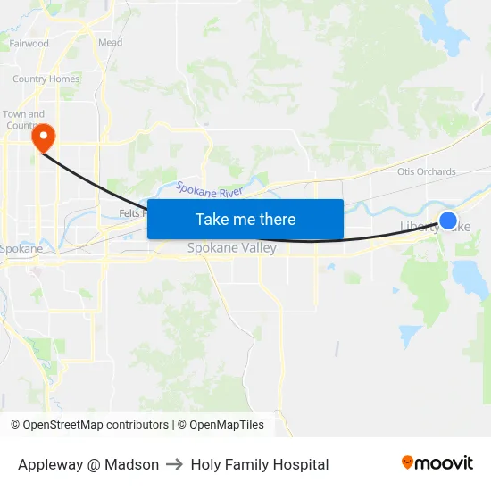 Appleway @ Madson to Holy Family Hospital map