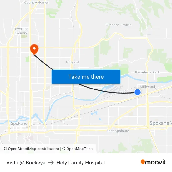 Vista @ Buckeye to Holy Family Hospital map