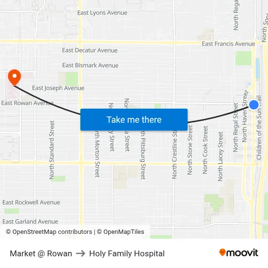 Market @ Rowan to Holy Family Hospital map