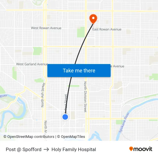 Post @ Spofford to Holy Family Hospital map