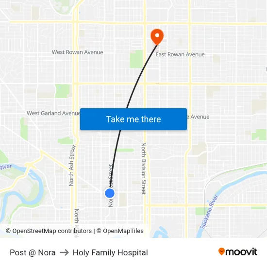 Post @ Nora to Holy Family Hospital map