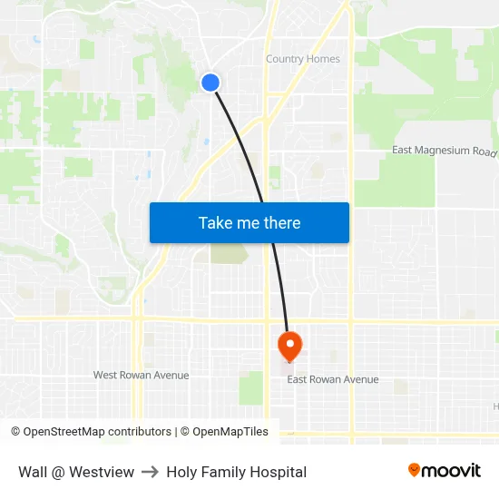 Wall @ Westview to Holy Family Hospital map