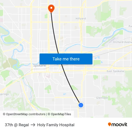 37th @ Regal to Holy Family Hospital map