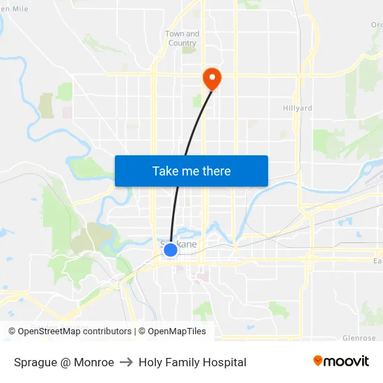 Sprague @ Monroe to Holy Family Hospital map