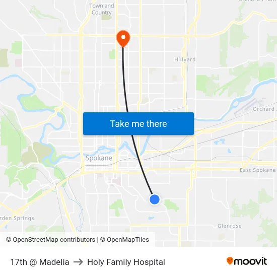 17th @ Madelia to Holy Family Hospital map