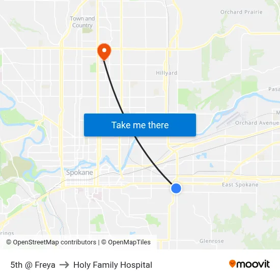 5th @ Freya to Holy Family Hospital map
