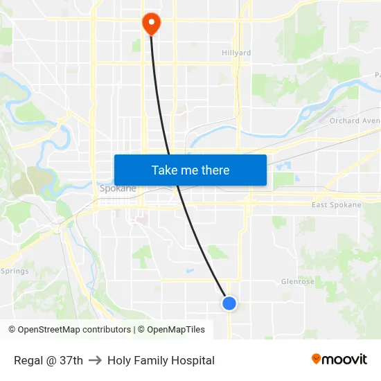 Regal @ 37th to Holy Family Hospital map