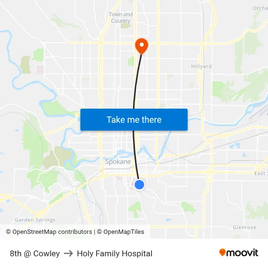 8th @ Cowley to Holy Family Hospital map