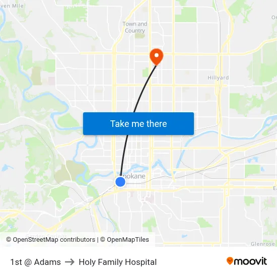 1st @ Adams to Holy Family Hospital map