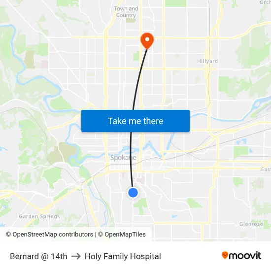 Bernard @ 14th to Holy Family Hospital map