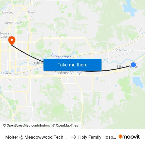 Molter @ Meadowwood Tech Park to Holy Family Hospital map