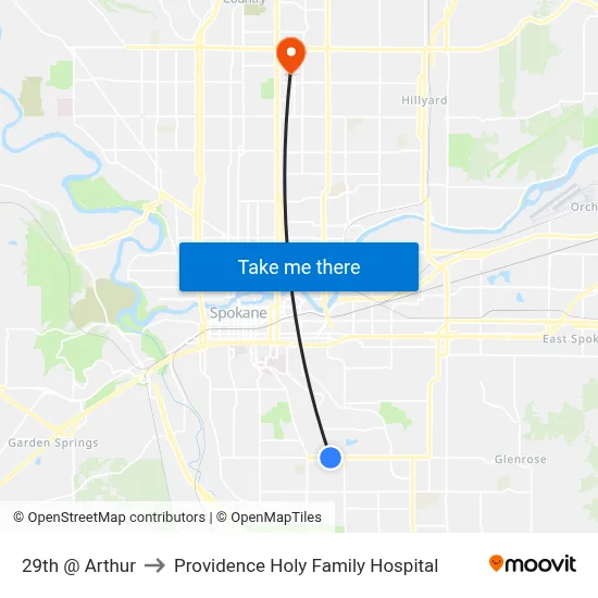 29th @ Arthur to Providence Holy Family Hospital map