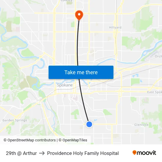 29th @ Arthur to Providence Holy Family Hospital map