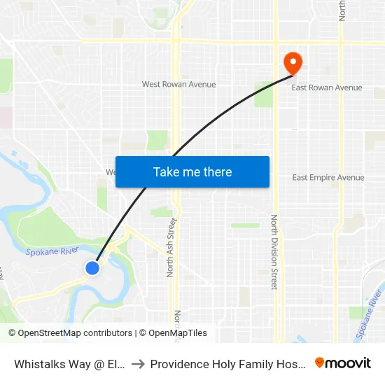 Whistalks Way @ Elliot to Providence Holy Family Hospital map