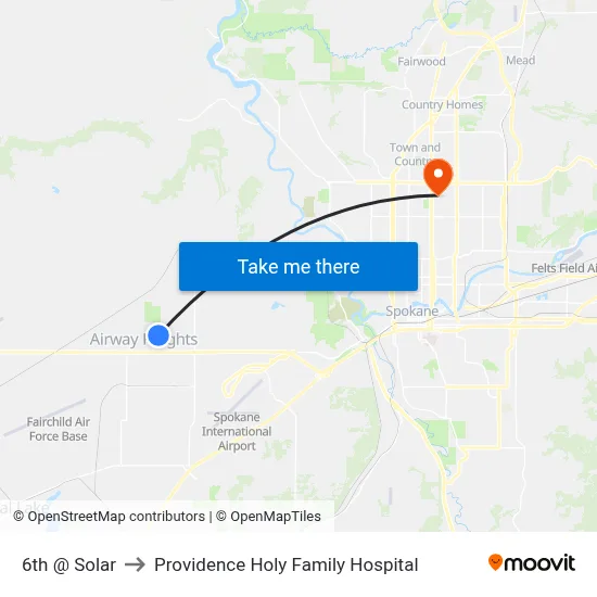 6th @ Solar to Providence Holy Family Hospital map