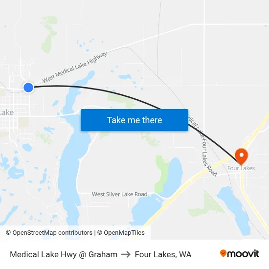 Medical Lake Hwy @ Graham to Four Lakes, WA map