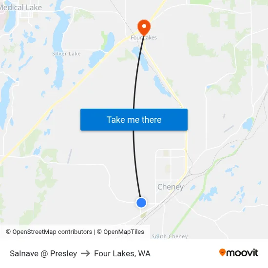 Salnave @ Presley to Four Lakes, WA map