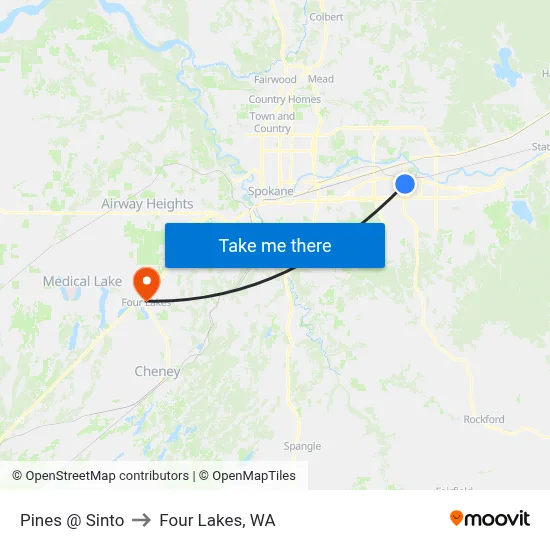 Pines @ Sinto to Four Lakes, WA map