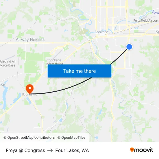 Freya @ Congress to Four Lakes, WA map