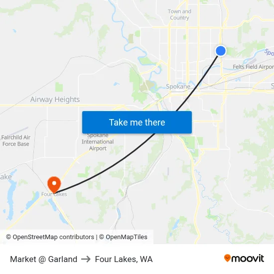 Market @ Garland to Four Lakes, WA map