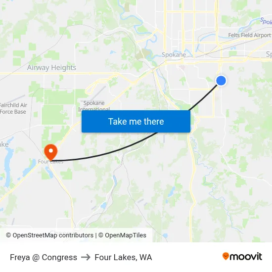 Freya @ Congress to Four Lakes, WA map