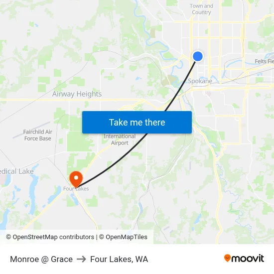 Monroe @ Grace to Four Lakes, WA map