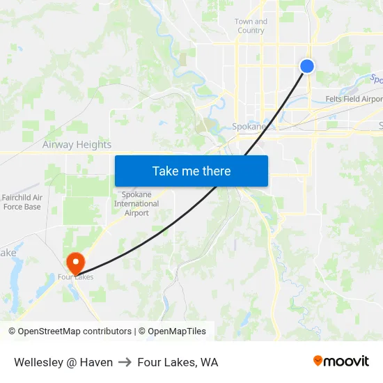 Wellesley @ Haven to Four Lakes, WA map